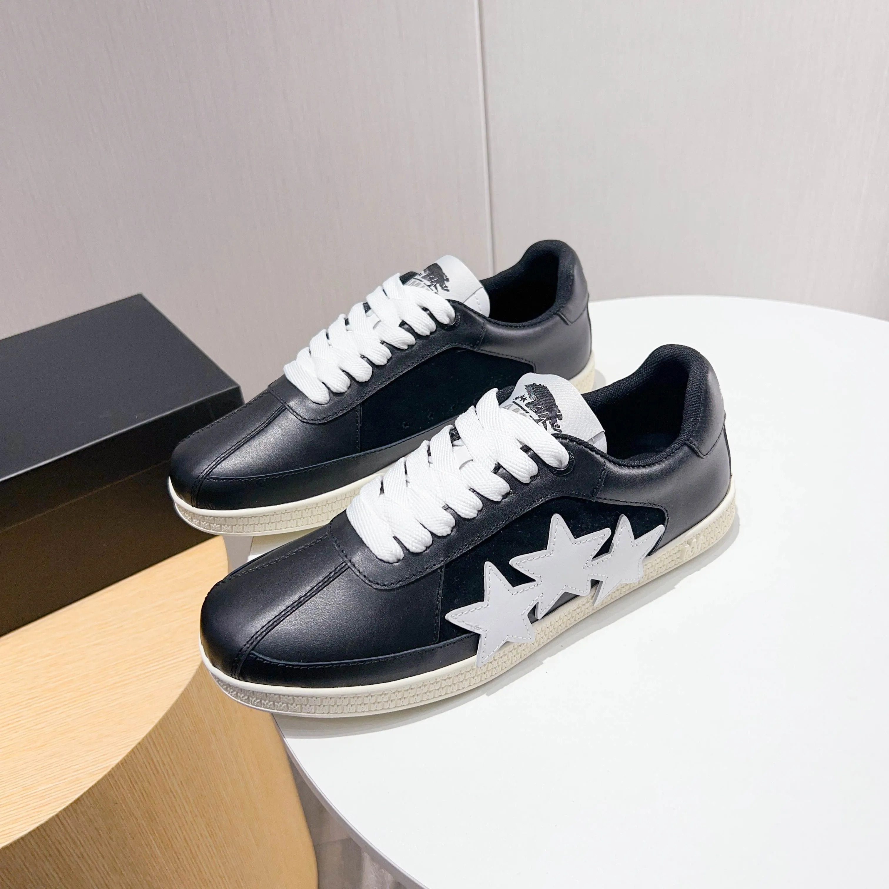 Men's shoes 💰420 [New style] 🌲🌲Balmain - New Amiri trendy shoes, low-top casual sports shoes, the same style as celebrities, made of selected pebbled cowhide and frosted cowhide, original outsole, comfortable on the feet, high-end workmanship, welcome to buy. Size: 39-45 (46 customized)